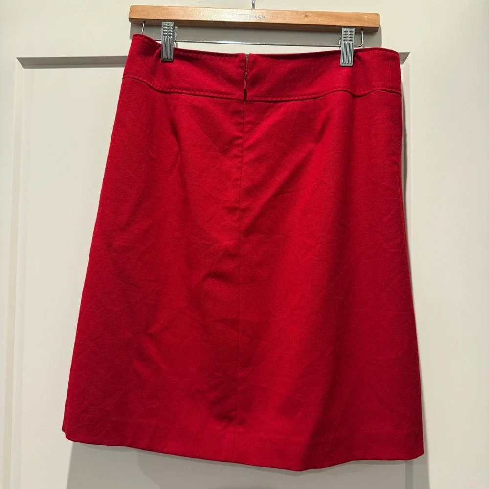 Preppy Classic Talbots Red 99% Wool A-Line Skirt Size 6 Knee Length